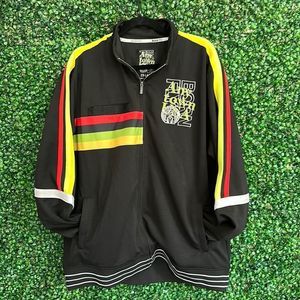 BORN FLY XXL/2XL MENS ANYTOWN RASTA STRIPED ZIP FRONT TRACK JACKET